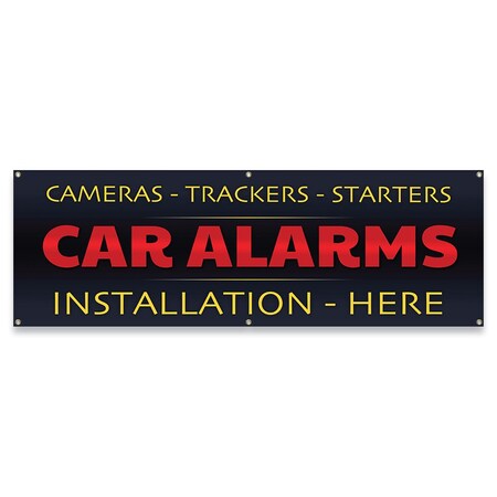 Signmission Car Alarms Installation Banner Concession Stand Food Truck Single Sided B-72-30026